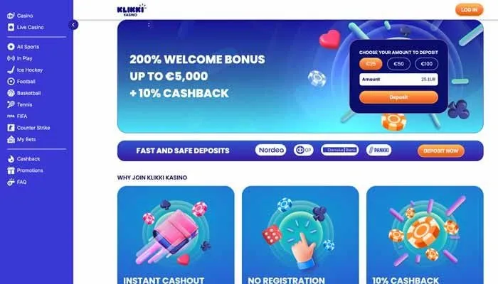 Klikki Kasino Review Header