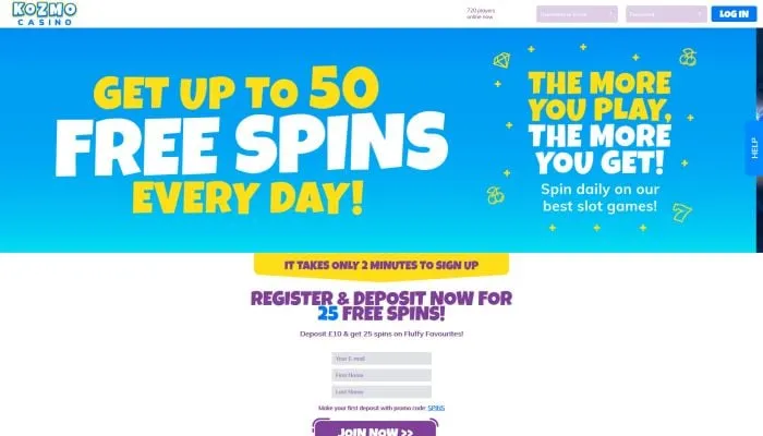 Kozmo Casino Review Header