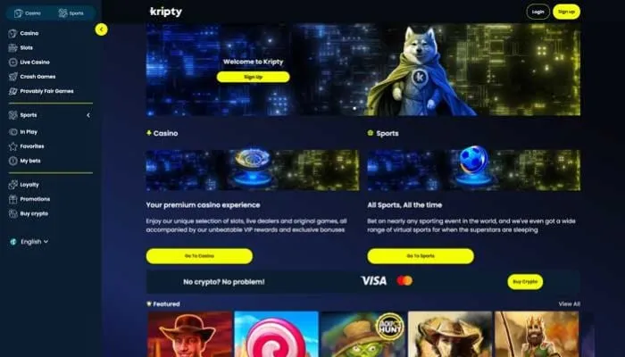 Kripty Casino Review Header