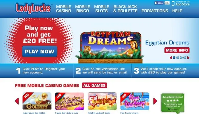 LadyLucks Casino Review Header