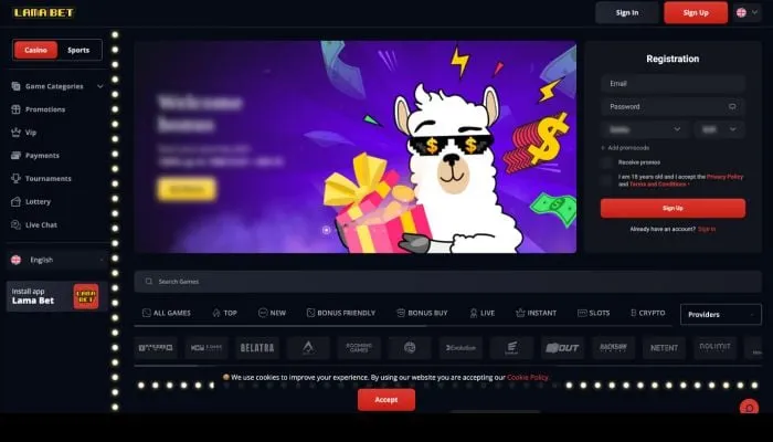 Lamabet Casino Review Header