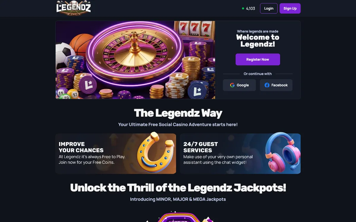 Legendz Casino Review Header