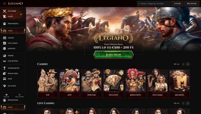 Legiano Casino Review Header