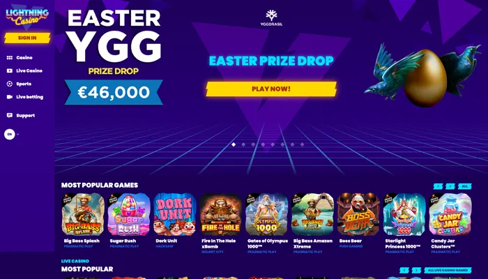 Lightning Casino Review Header