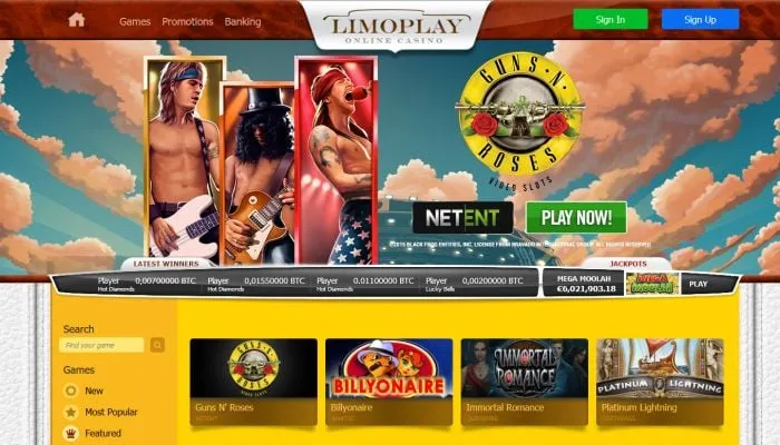 LimoPlay Casino Review Header