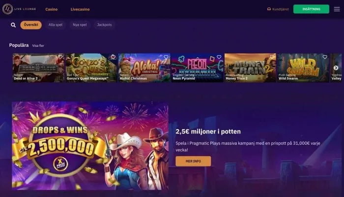 Live Lounge Casino Review Header