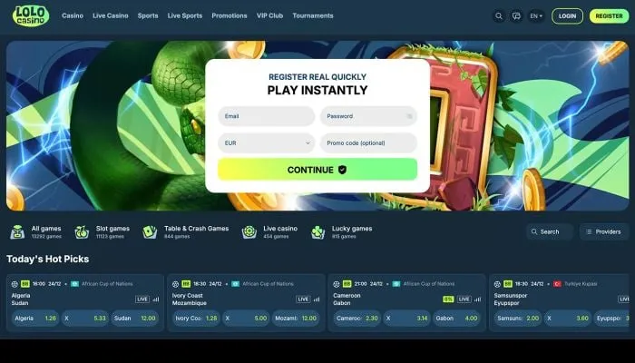 Lolo Casino Review Header