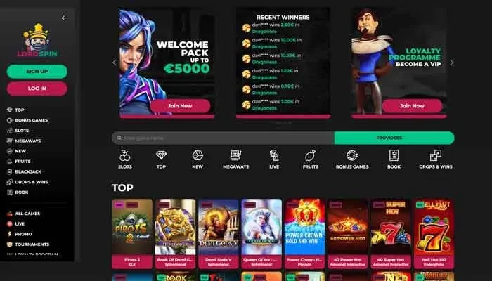 Lordspin Casino Review Header