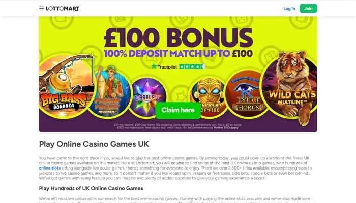 Lottomart Games Casino Review Header
