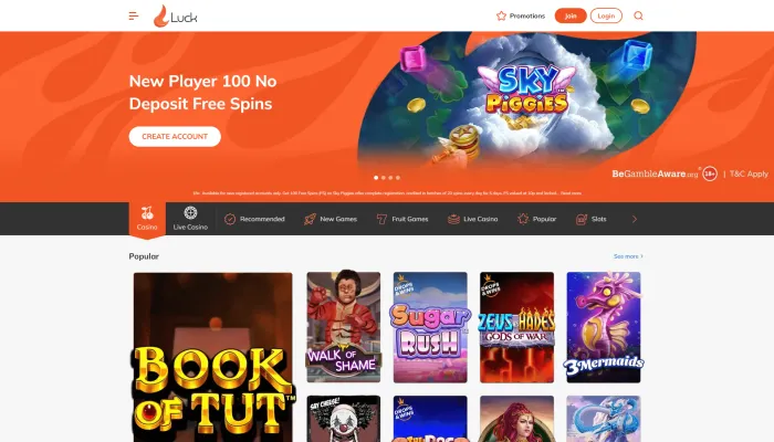Luck Casino Review Header