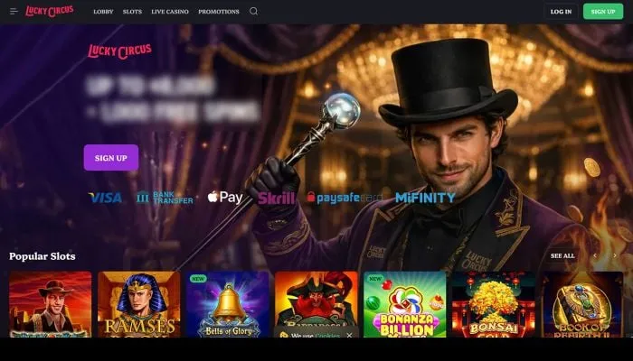 Lucky Circus Casino Review Header