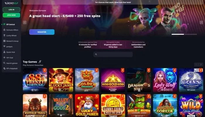Lucky Elf Casino Review Header
