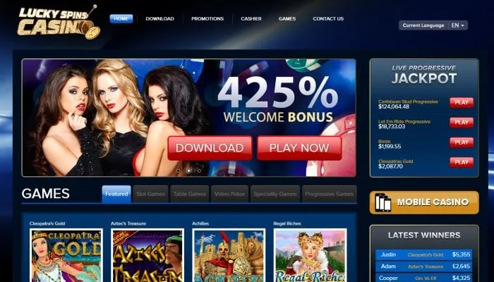 LuckySpins Casino Review Header
