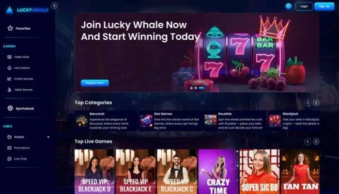 Lucky Whale Casino Review Header