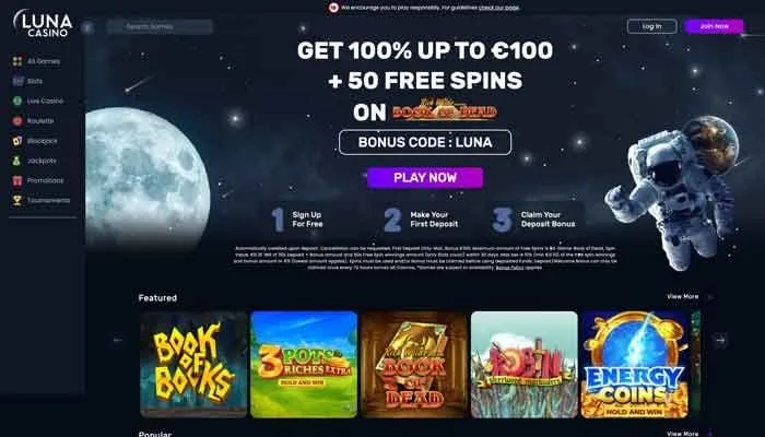 Luna Casino Review Header