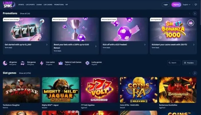 Lunarspins Casino Review Header