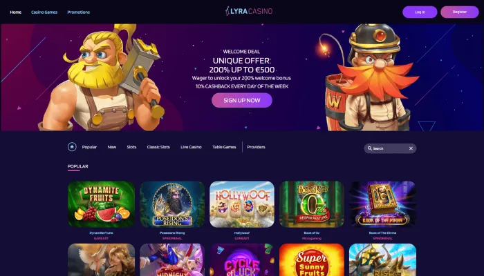 LyraCasino Review Header