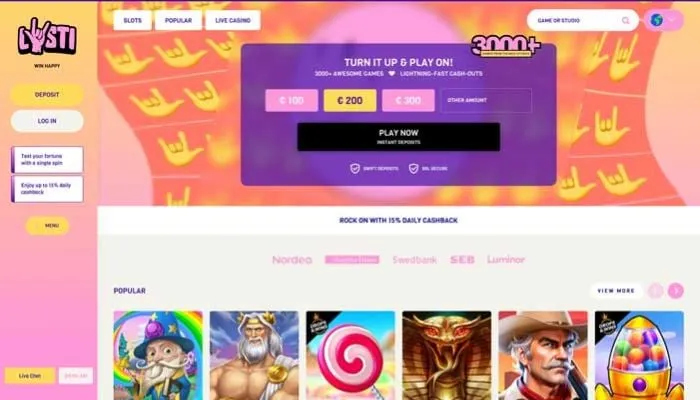 Lysti Casino Review Header