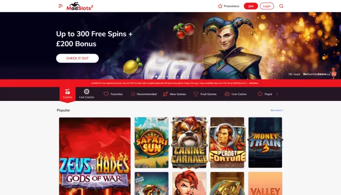 Mad Slots Casino Review Header