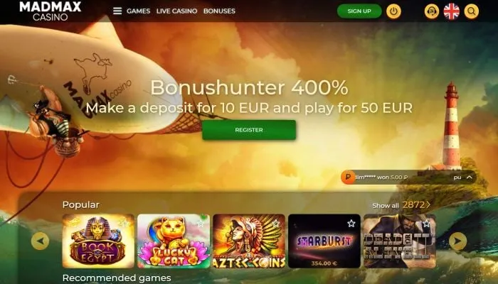 MadMax Casino Review Header