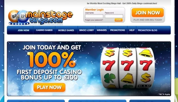 Mainstage Bingo Casino Review Header