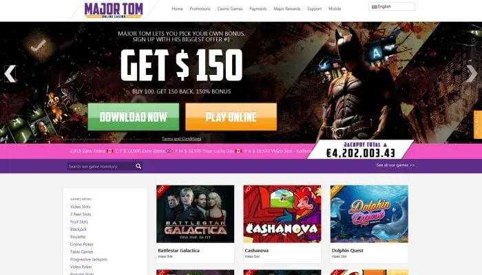 MajorTom Casino Review Header