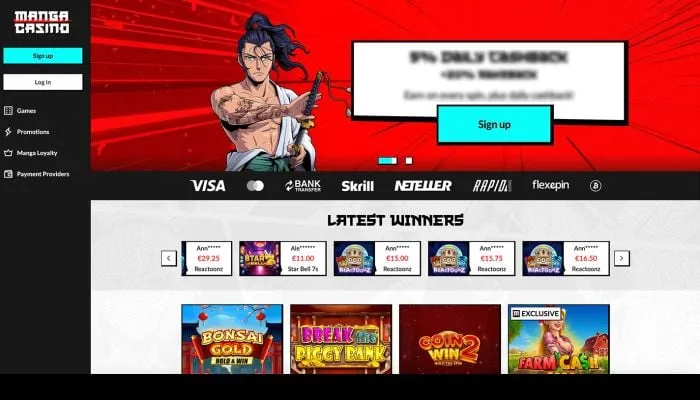 Manga Casino Review Header
