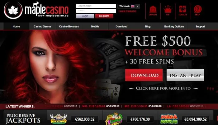 Maple Casino Review Header