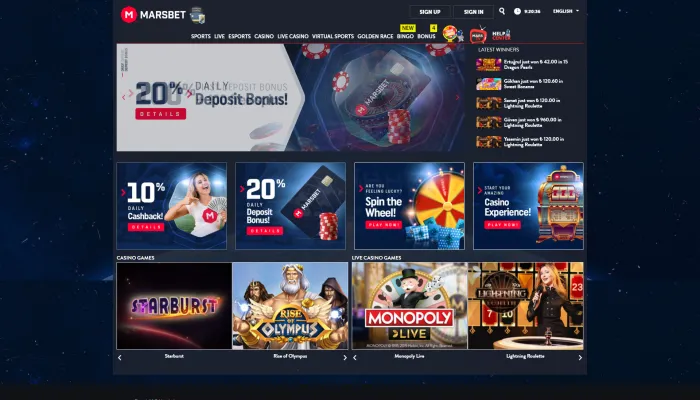 Marsbet Casino Review Header