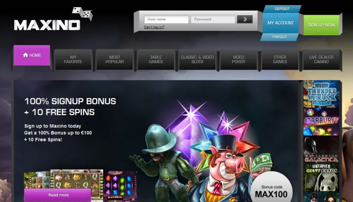 Maxino Casino Review Header