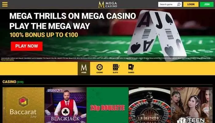 Mega Casino Review Header