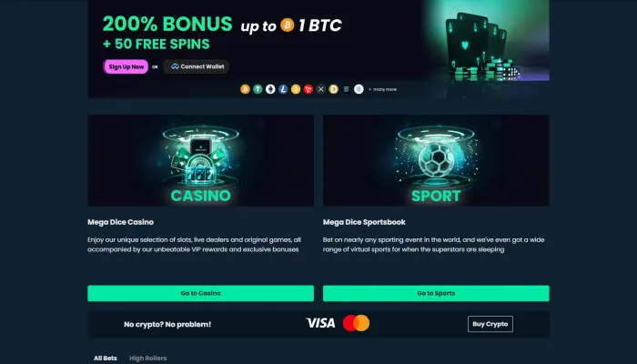 Mega Dice Casino Review Header