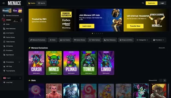Menace Casino Review Header