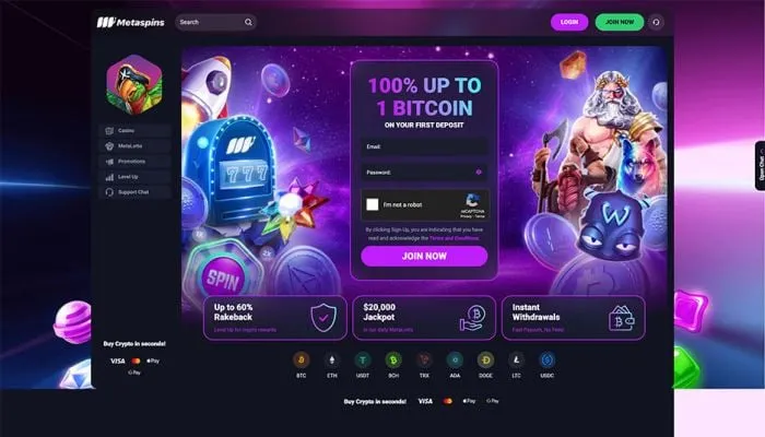 Metaspins Crypto Casino Review Header
