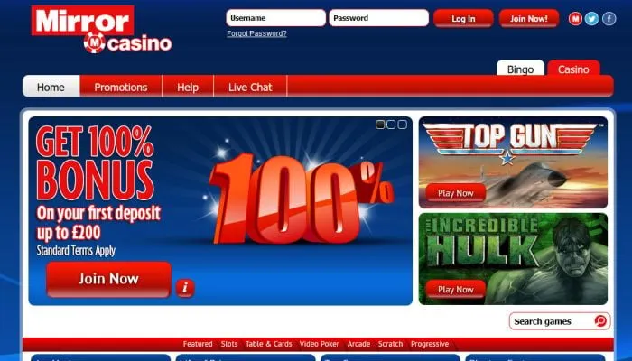Mirror Casino Review Header