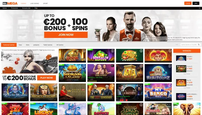 Mr Mega Casino Review Header