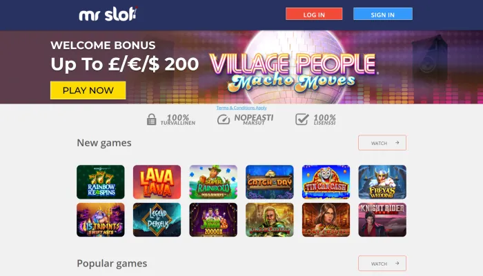 Mr Slot Casino Review Header