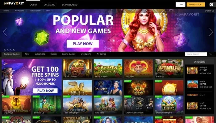 Mrfavorit Casino Review Header
