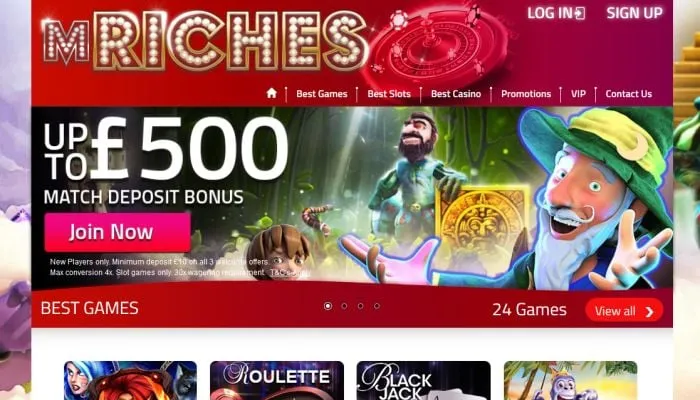 mRiches Casino Review Header