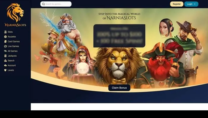 NarniaSlots Casino Review Header