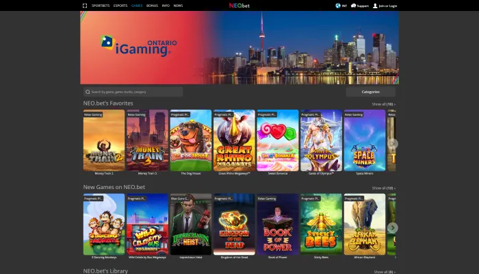 NEO.bet Casino Ontario Review Header