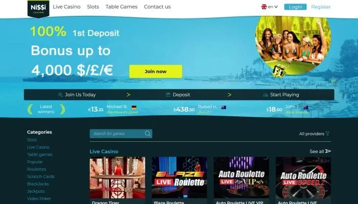 Nissi Casino Review Header