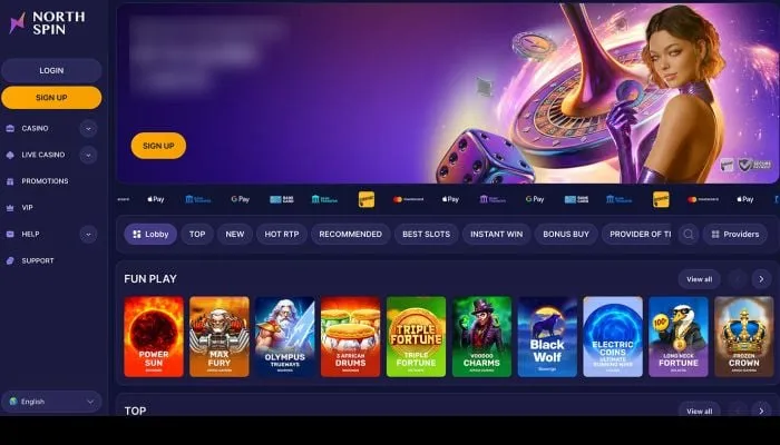 North Spin Casino Review Header