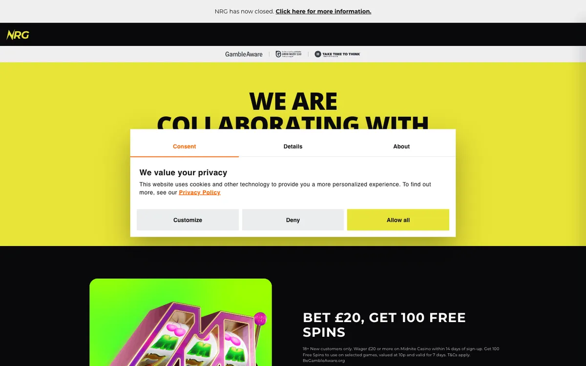 NRG.Bet Casino Review Header