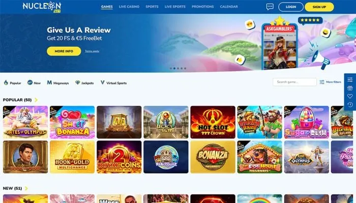 Nucleonbet Casino Review Header