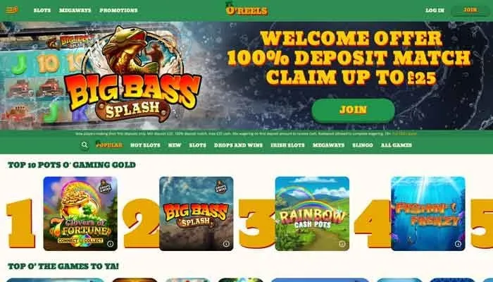 O'Reels Casino UK Review Header