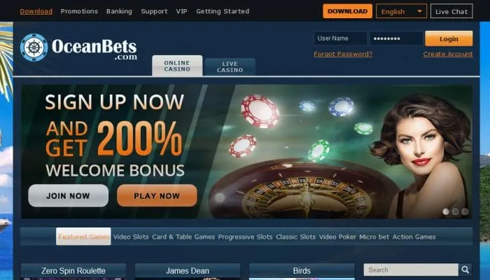OceanBets Casino Review Header