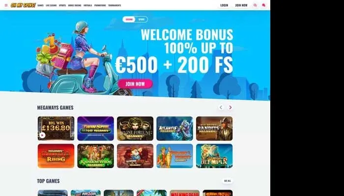 OhMySpins Casino Review Header