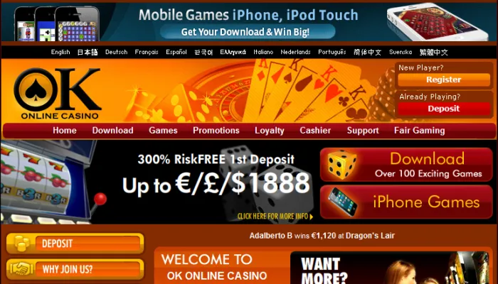 OK Online Casino Review Header