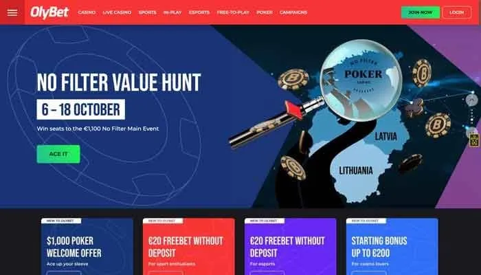 OlyBet Casino Review Header